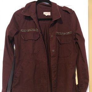 Maroon jean/utility style jacket